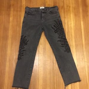 Free People Embroidered Jeans